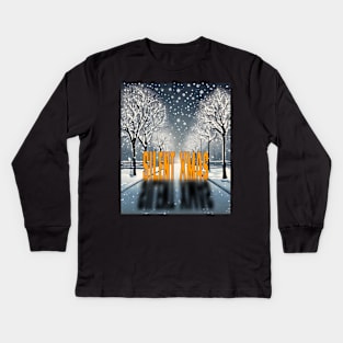 Winter Wonderland on a silent Xmas day Kids Long Sleeve T-Shirt